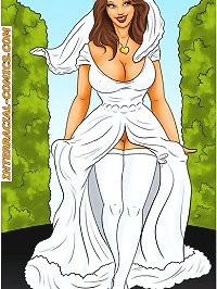 Cartoon porn comics. Pink limo for white bride, but she wants to ride on black driver's cock too