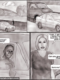 Hooked on the road by two ebony cartoon porn geeks and pounded right on the roadside